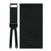 Black Silk Basket Weave (Teramo) Suspenders